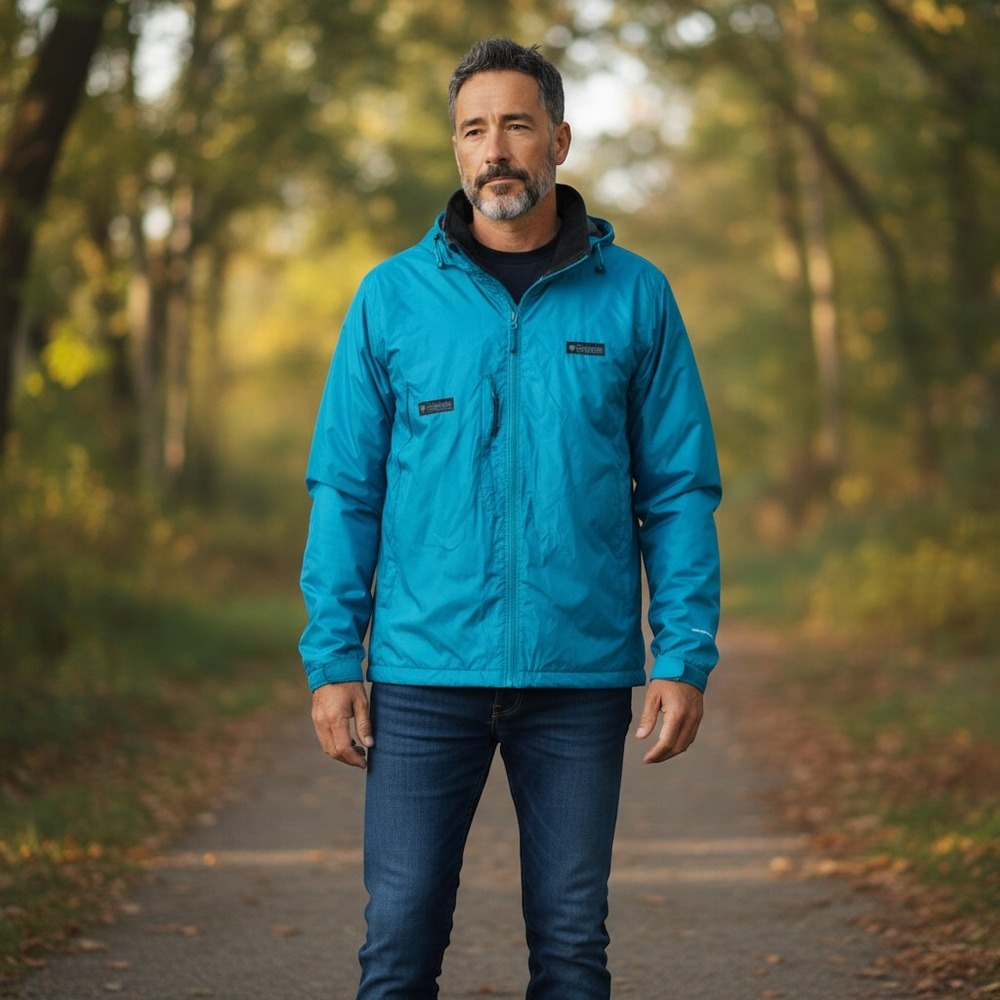 Vintage 90s Columbia Sportswear Fleece Lined Jacket Mens XL Teal Blue Korea